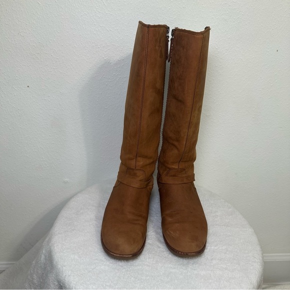 Teva De La Vina Dos Tall Bison Waterproof Leather Brown Over the Knee Boots SZ 9 - Picture 3 of 15